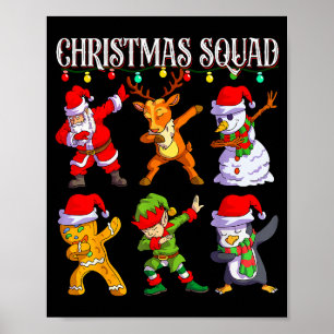 Christmas Dab Santa Friends Matching Family Christ Poster