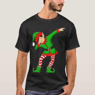 Christmas Dabbing Elf Santa Hat Boys Girls Kids Xm T-Shirt