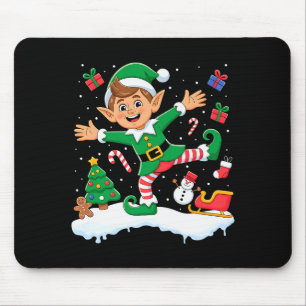 Christmas Dabbing Elf Tree Lights Boys Kids Dab Xm Mouse Pad