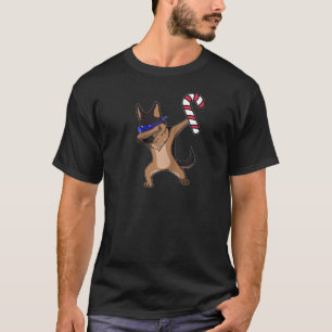 Christmas Dabbing German Shepherd Dog Candy Cane D T-Shirt