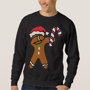 Christmas Dabbing Gingerbread Man Candy Cane Dance Sweatshirt