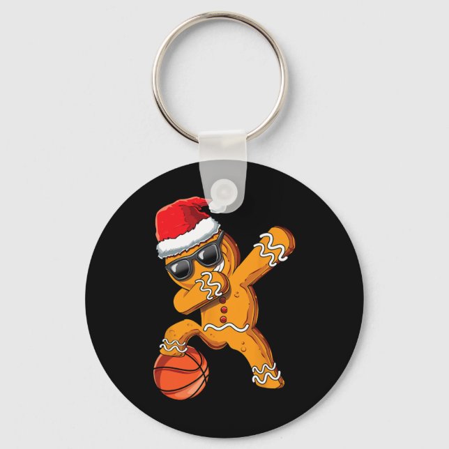 Christmas Dabbing Gingerbread Man Dab Cool Bysketb Key Ring (Front)