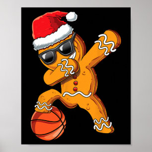Christmas Dabbing Gingerbread Man Dab Cool Sketll  Poster