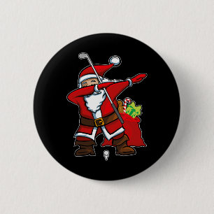 Christmas Dabbing Golf Santa Hip Hop Dab Dance Gif 6 Cm Round Badge