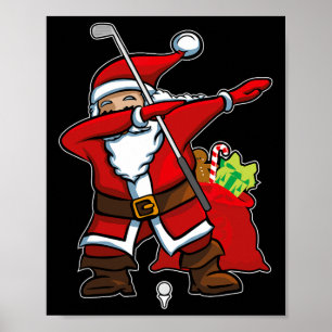 Christmas Dabbing Golf Santa Hip Hop Dab Dance Gif Poster