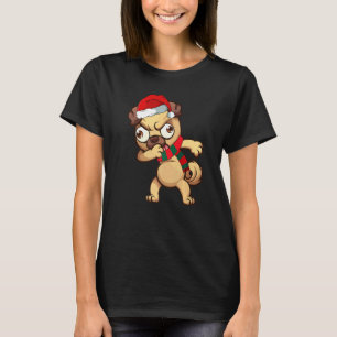 Christmas Dabbing Pug Dog  Xmas Pajama  Boys Kids  T-Shirt