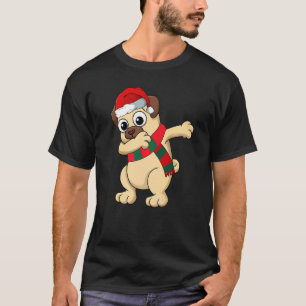 Christmas Dabbing Pug Dog Xmas Pajama Boys Kids T-Shirt
