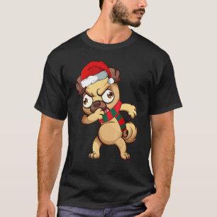 Christmas Dabbing Pug Dog Xmas Pajama Boys Kids T-Shirt