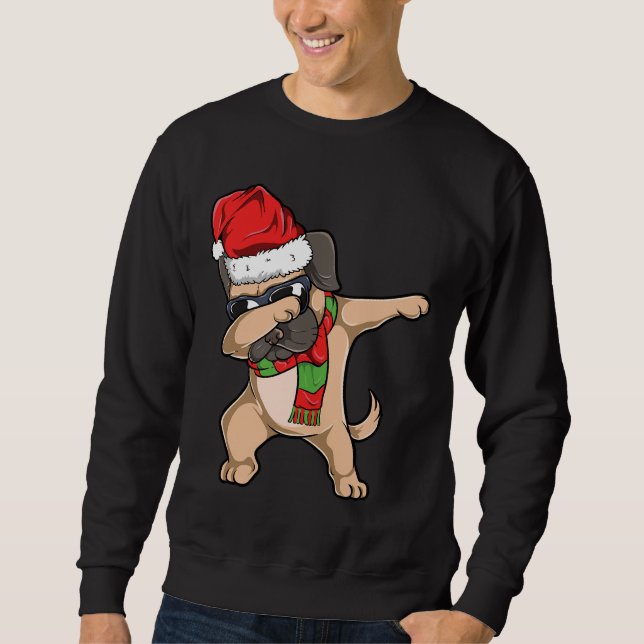 Christmas Dabbing Pug Essential T-Shirt 261 Sweatshirt (Front)
