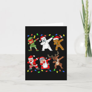 Christmas Dabbing Santa And Friends Quarantine Boy Card