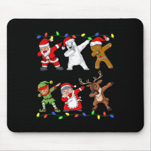 Christmas Dabbing Santa Elf And Friends Boys Kids  Mouse Pad