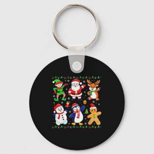 Christmas Dabbing Santa Elf Friends Boys Girls Men Key Ring