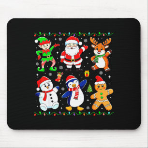Christmas Dabbing Santa Elf Friends Boys Girls Men Mouse Pad