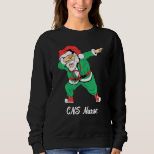 Christmas Dabbing Scrub Santa Cns Nurse Nursing Sweatshirt