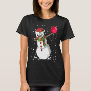 Christmas Dabbing Snowman Bowling Boys Kids Xmas S T-Shirt