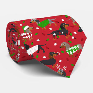 Christmas Dachshund All Coats Tie
