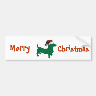 Christmas Dachshund Bumper Sticker