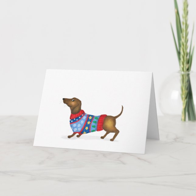 Christmas dachshund card (Front)