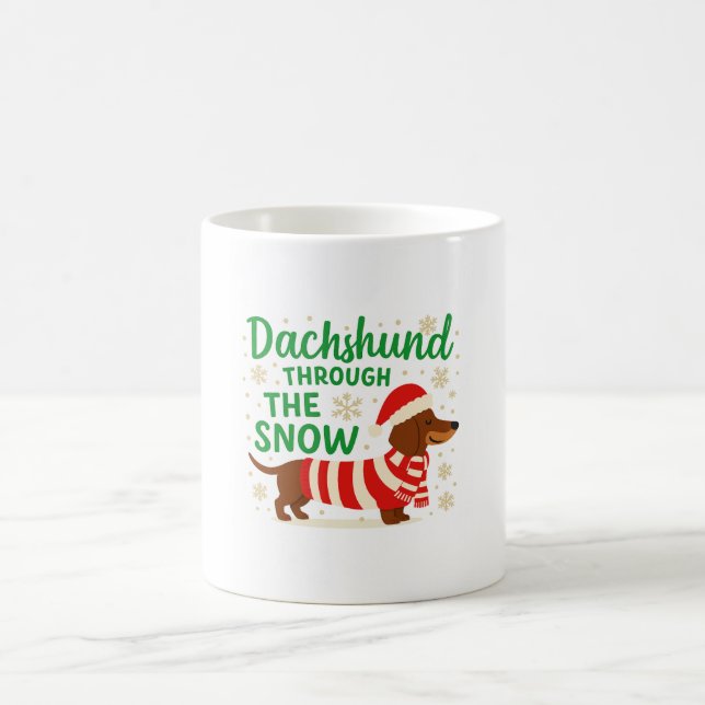 Christmas Dachshund Coffee Mug (Center)