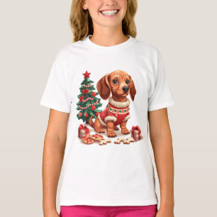 Christmas Dachshund Dog Holiday Cookies T-Shirt