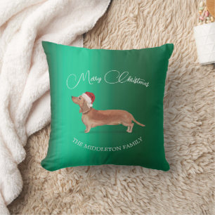 Christmas Dachshund Dog Merry Cushion