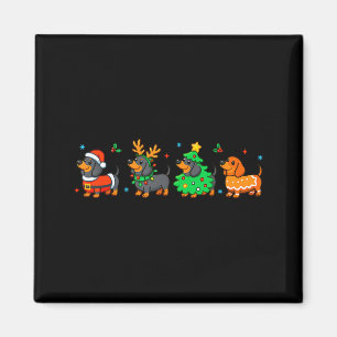 Christmas Dachshund Dog Weenie Merry Woofmas Dog M Magnet