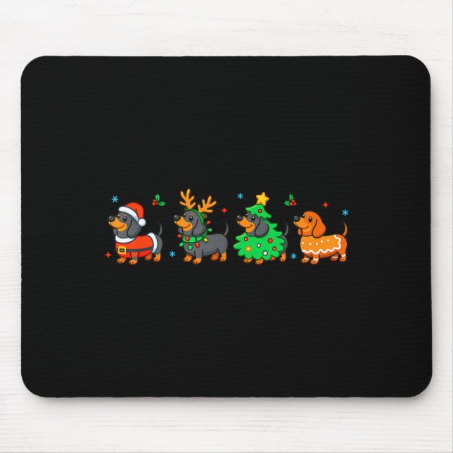 Christmas Dachshund Dog Weenie Merry Woofmas Dog M Mouse Pad (Front)
