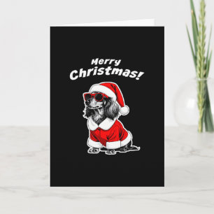 Christmas Dachshund Funny Santa Dog Cute Holiday D Card