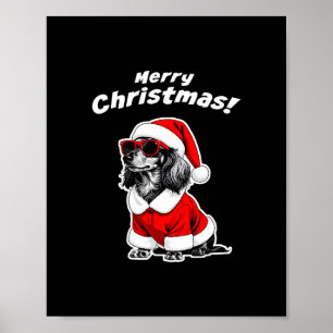 Christmas Dachshund Funny Santa Dog Cute Holiday D Poster