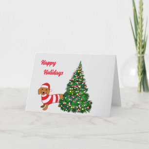 Christmas Dachshund Greeting Card