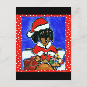 Christmas Dachshund Holiday Postcard