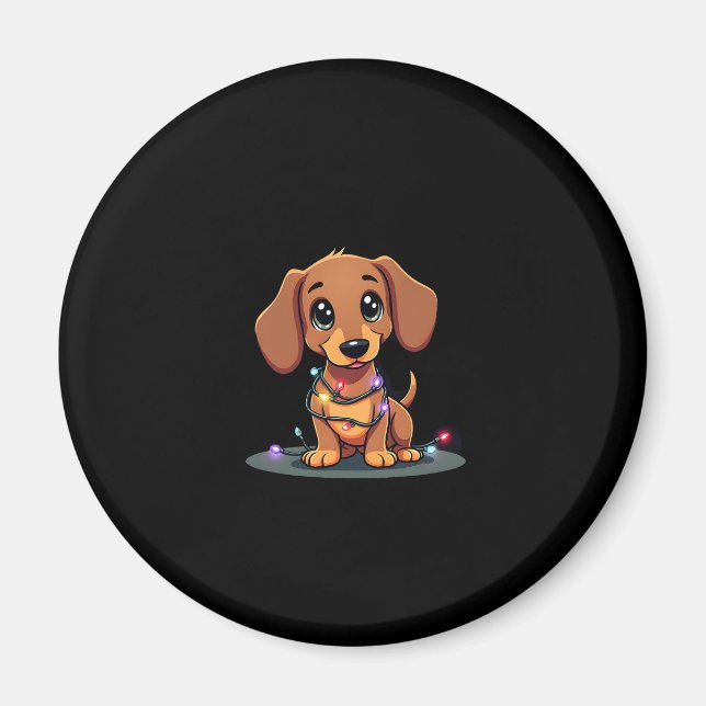 Christmas Dachshund Lights (1) Magnet (Front)