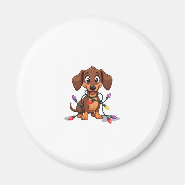 Christmas Dachshund Lights (2) Magnet (Front)