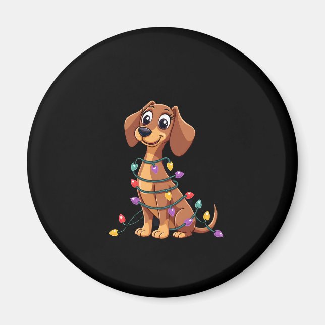 Christmas Dachshund Lights (2) Magnet (Front)