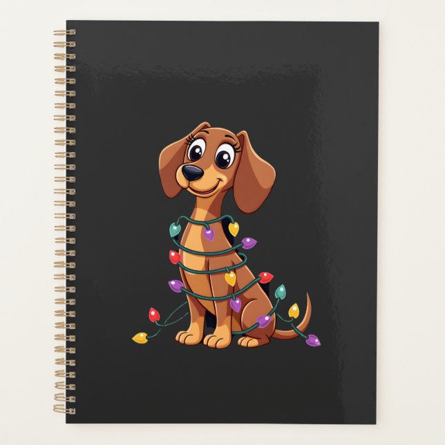 Christmas Dachshund Lights (2) Planner (Front)