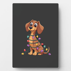 Christmas Dachshund Lights (2) Plaque