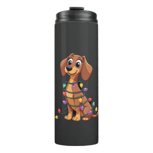 Christmas Dachshund Lights (2) Thermal Tumbler