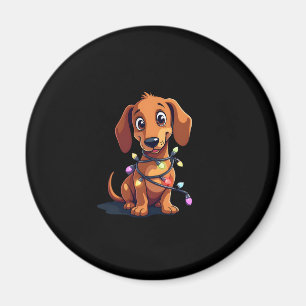 Christmas Dachshund Lights (3) Magnet