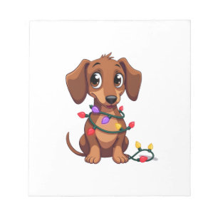 Christmas Dachshund Lights (3) Notepad