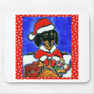 Christmas Dachshund Mouse Pad