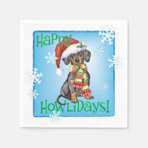 Christmas Dachshund Napkin