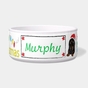 Christmas Dachshund Pet Bowl Furry Little Xmas