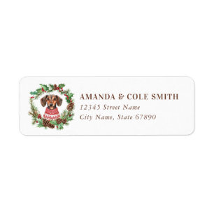 Christmas Dachshund Return Address Labels