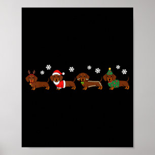 Christmas Dachshund Santa Hat Dog Lover Dog Mom Do Poster