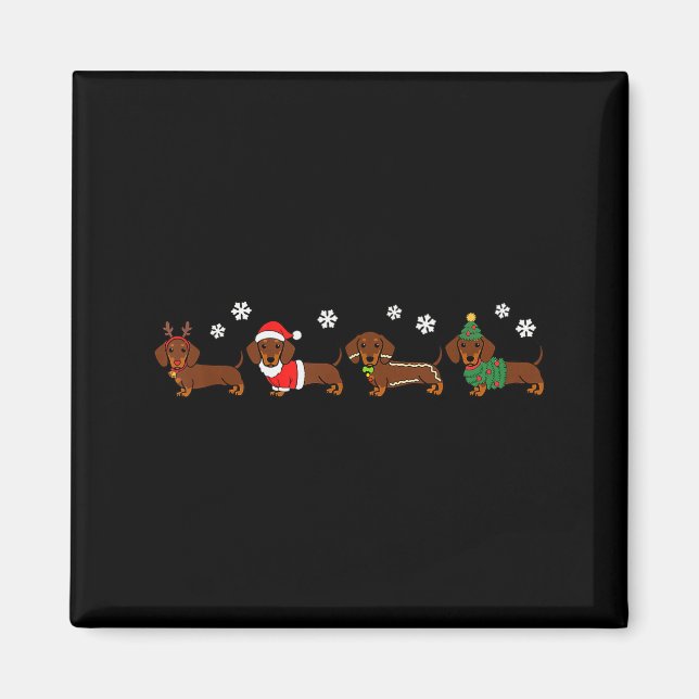 Christmas Dachshund Santa Hat Dog Lover Dog Mum Do Magnet (Front)