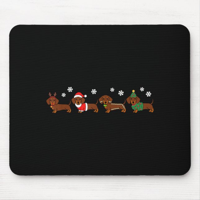 Christmas Dachshund Santa Hat Dog Lover Dog Mum Do Mouse Pad (Front)