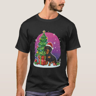 Christmas Dachshund Santa Hat Xmas Dachshund Lover T-Shirt
