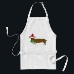 Christmas Dachshund Standard Apron<br><div class="desc">Whimsical Dachshund with Christmas Tree Cookie Holiday Apron</div>