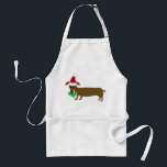 Christmas Dachshund Standard Apron<br><div class="desc">Whimsical Dachshund with Christmas Tree Cookie Holiday Apron</div>