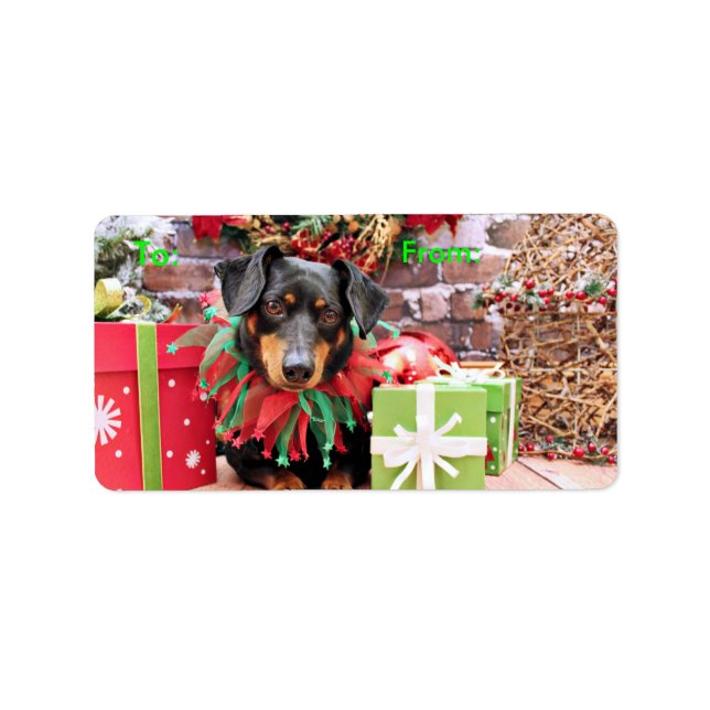 Christmas - Dachshund - Tanner Label (Front)